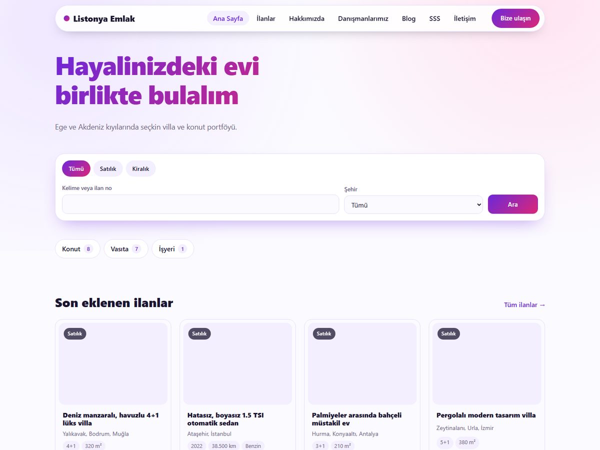Blazor teması önizlemesi